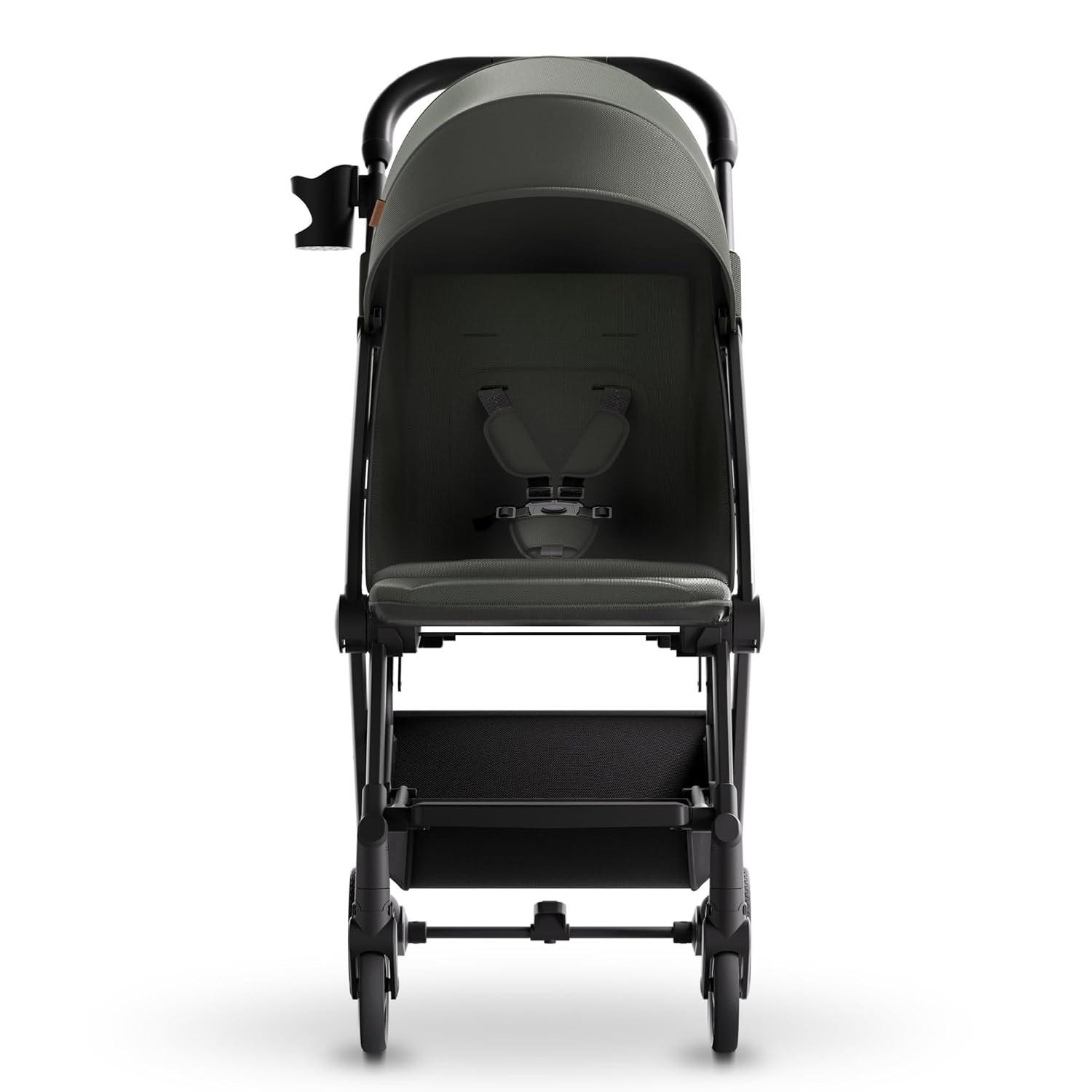 imageMompush Lithe V2 Lightweight Travel Stroller Compact Foldable Baby Stroller with Travel Bag OneHand Fold Stroller Snack Tray Mechanical Recline Seat AirplaneReady UPF 50 Canopy ampamp Rain CoverForest