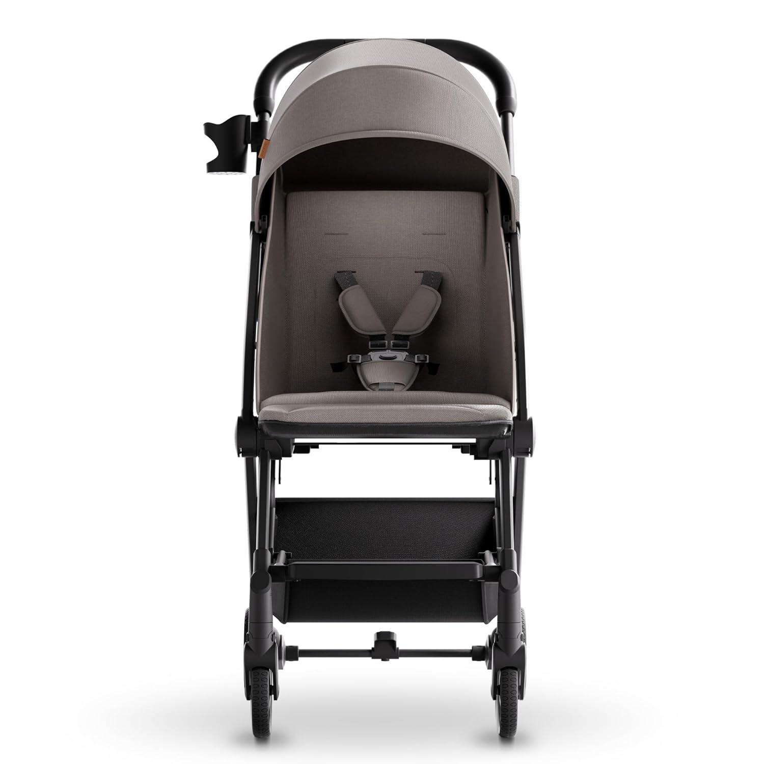 imageMompush Lithe V2 Lightweight Travel Stroller Compact Foldable Baby Stroller with Travel Bag OneHand Fold Stroller Snack Tray Mechanical Recline Seat AirplaneReady UPF 50 Canopy ampamp Rain CoverKhaki
