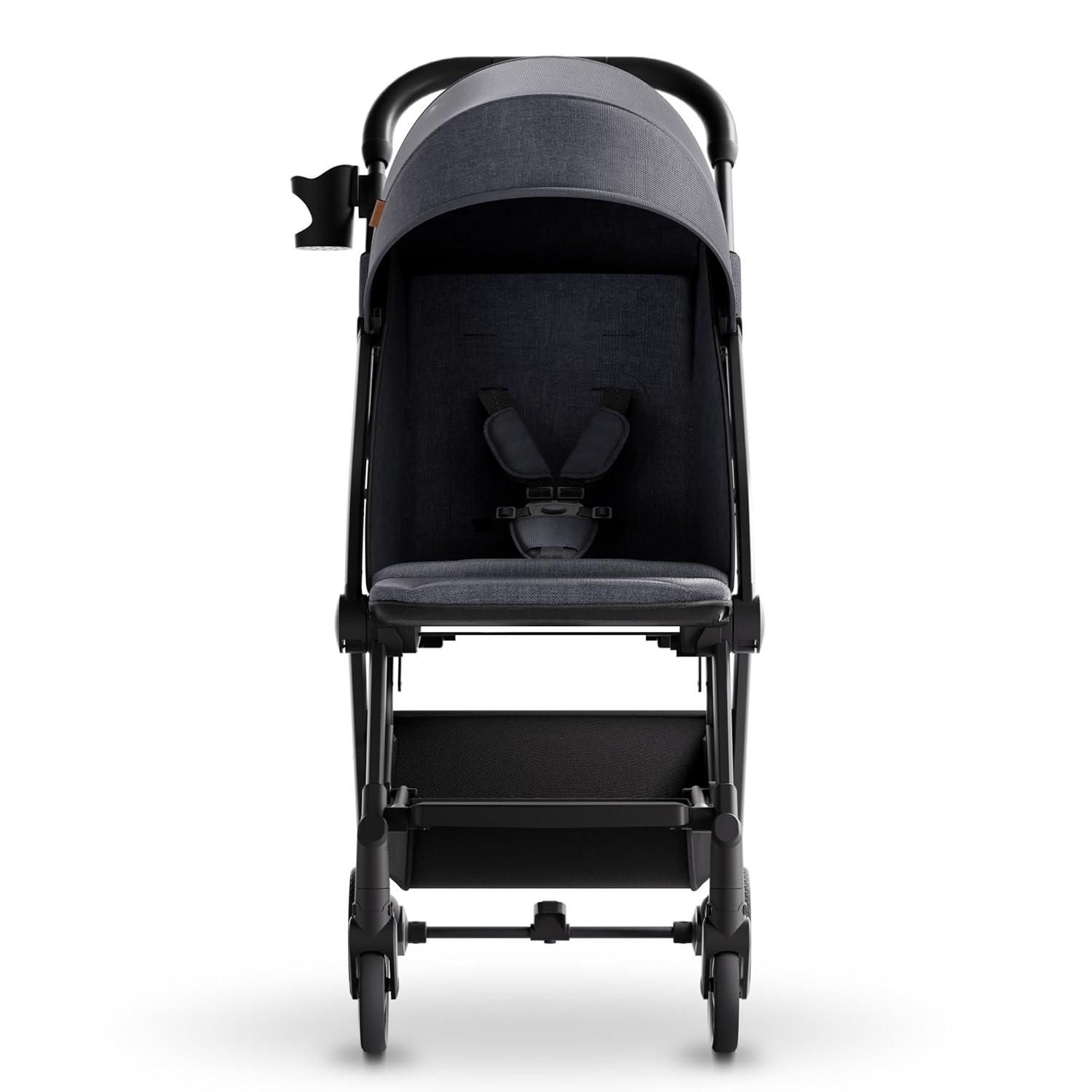 imageMompush Lithe V2 Lightweight Travel Stroller Compact Foldable Baby Stroller with Travel Bag OneHand Fold Stroller Snack Tray Mechanical Recline Seat AirplaneReady UPF 50 Canopy ampamp Rain CoverGrey