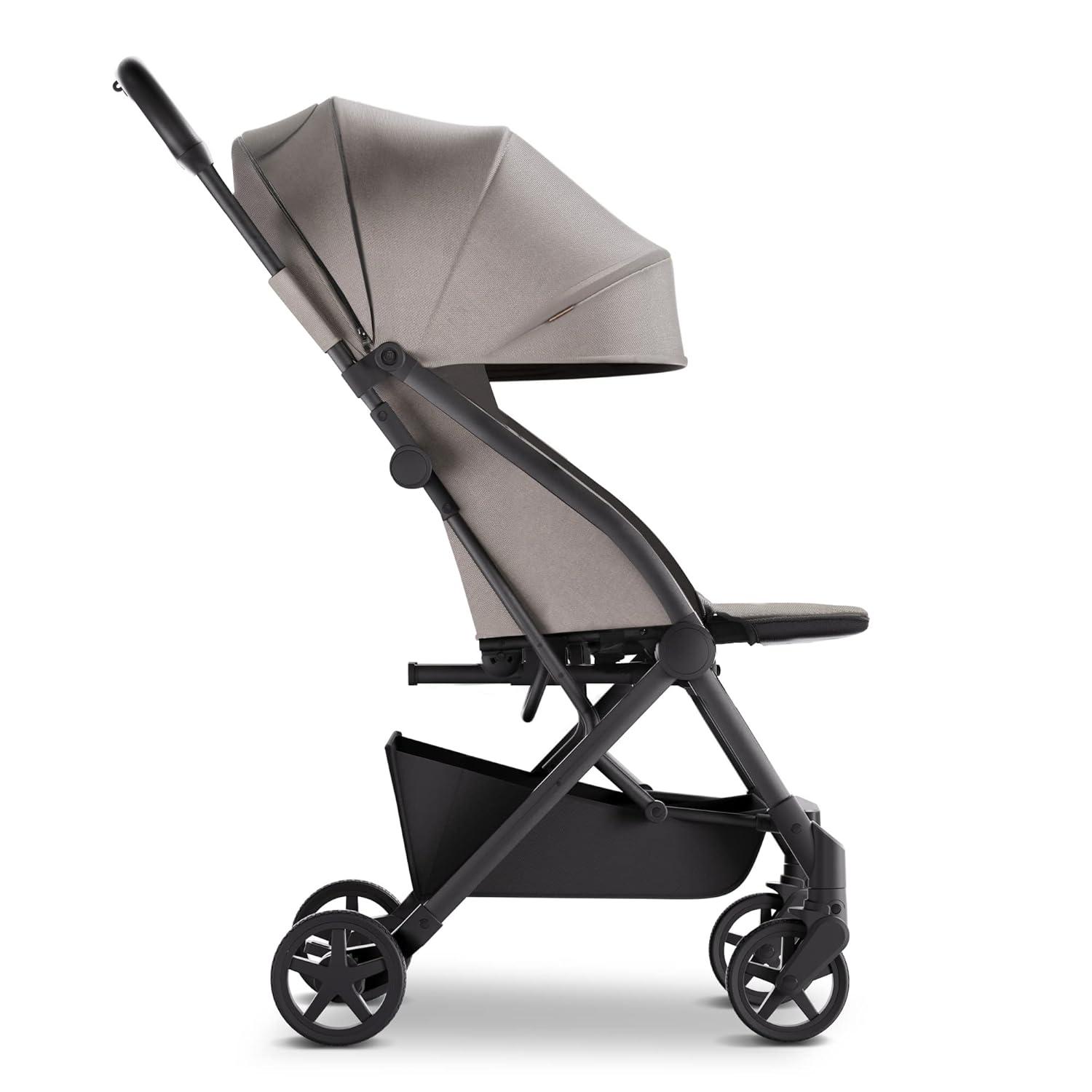 imageMompush Lithe V2 Lightweight Travel Stroller Compact Foldable Baby Stroller with Travel Bag OneHand Fold Stroller Snack Tray Mechanical Recline Seat AirplaneReady UPF 50 Canopy ampamp Rain CoverKhaki