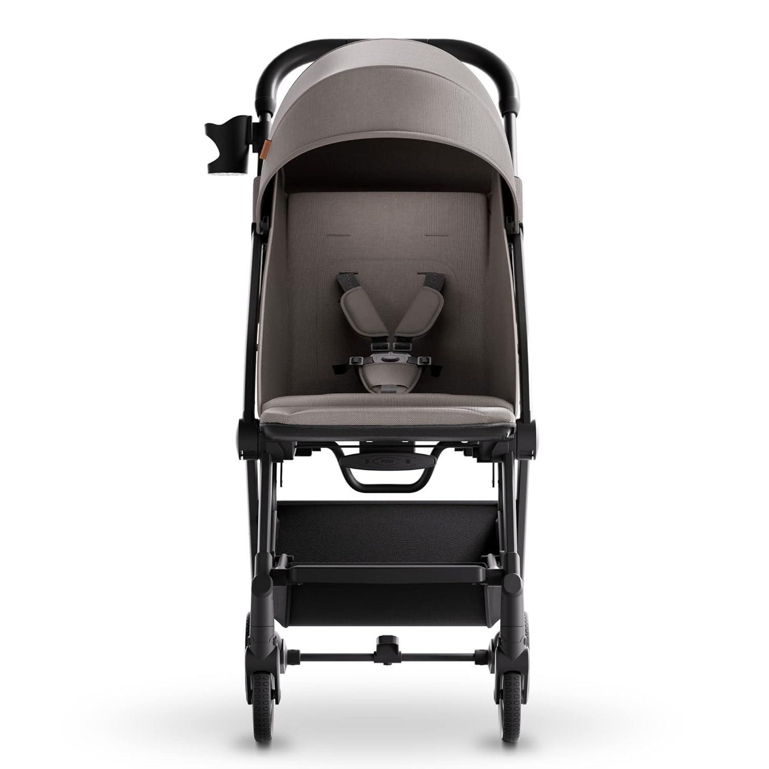 imageMompush Lithe V2 Lightweight Travel Stroller Compact Foldable Baby Stroller with Travel Bag OneHand Fold Stroller Snack Tray Mechanical Recline Seat AirplaneReady UPF 50 Canopy ampamp Rain CoverKhaki