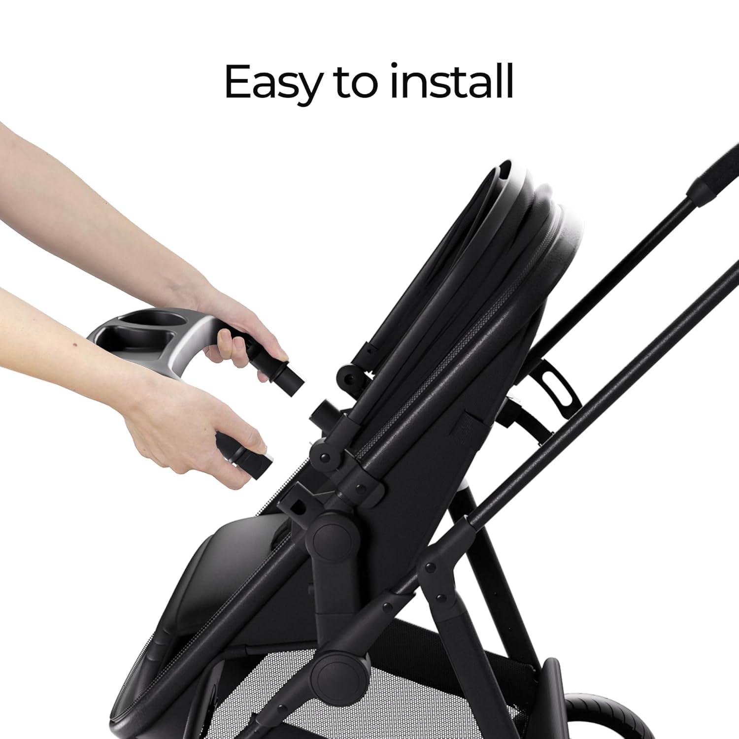 imageMompush Snack Tray with Cup Holder for Mompush Wiz Stroller Only Easy to Clean Stroller Tray for Outings and Traveling