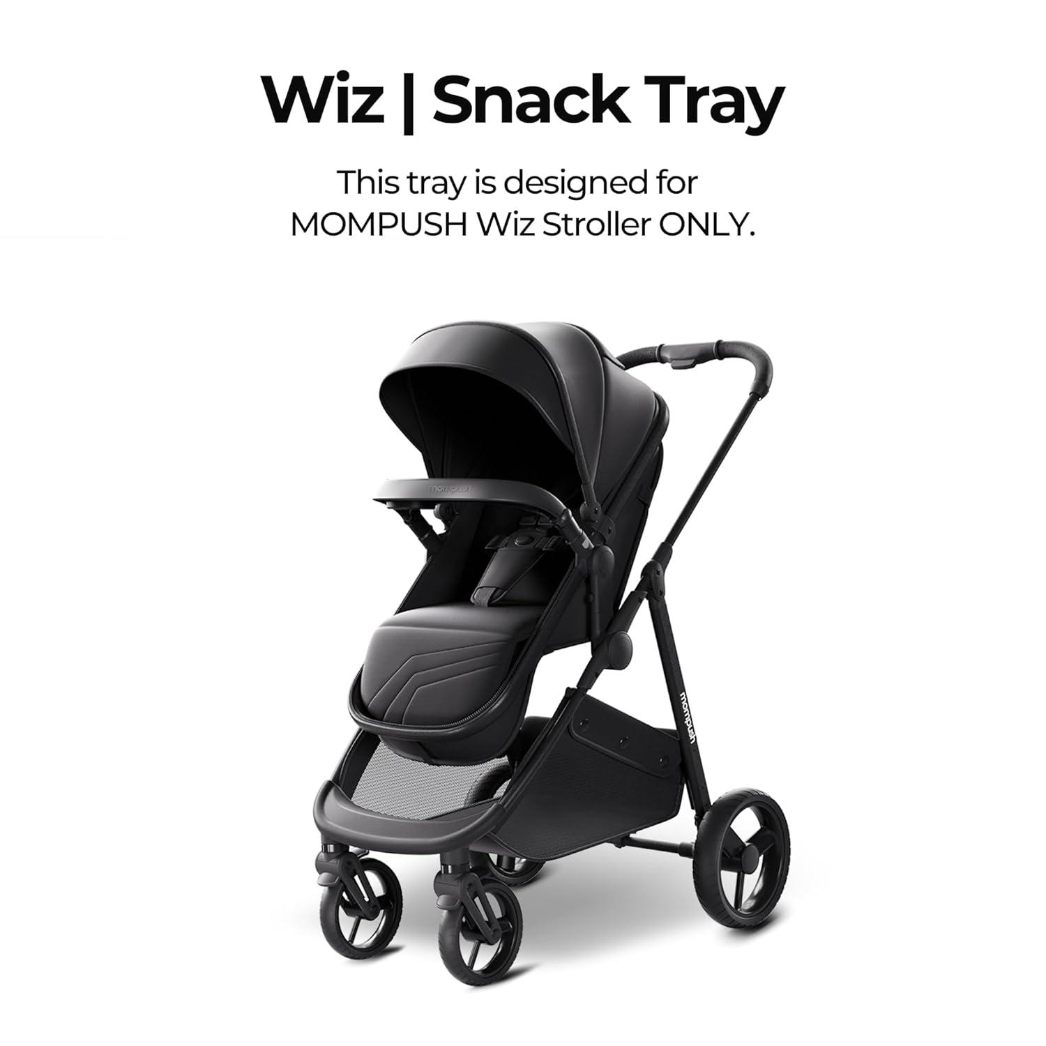 imageMompush Snack Tray with Cup Holder for Mompush Wiz Stroller Only Easy to Clean Stroller Tray for Outings and Traveling
