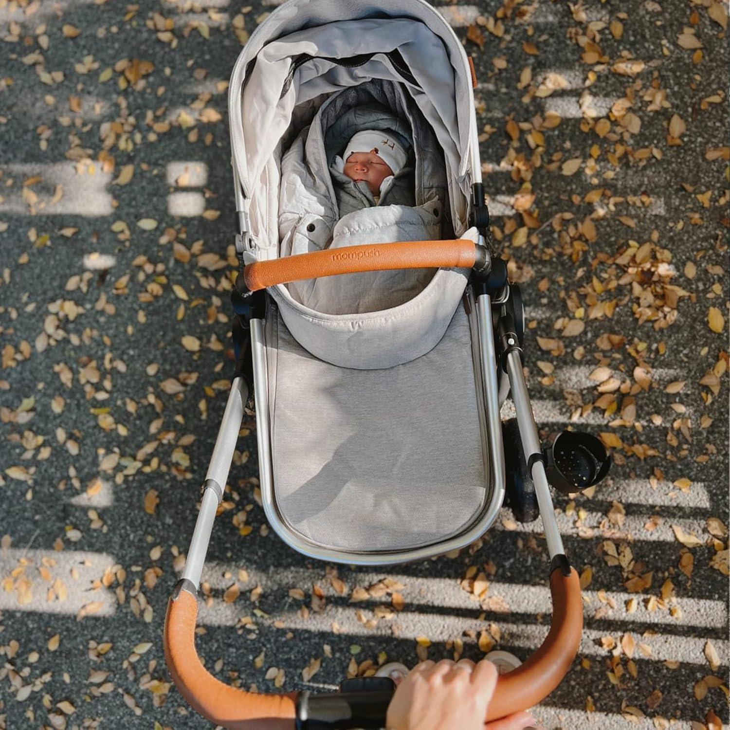 imageMompush Ultimate2 Baby Stroller Premium Convertible FullSize Stroller for Toddler Reversible Seat with One Hand Recline Adjustment Car Seat Adapter IncludedKhaki