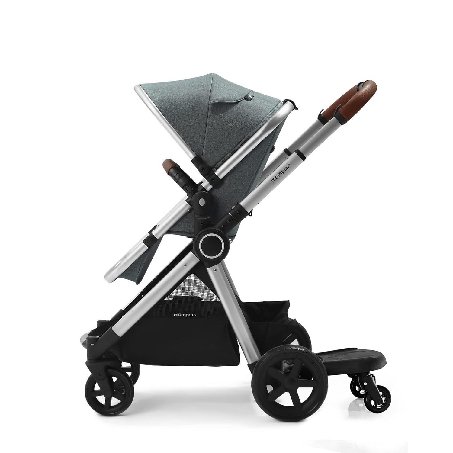 imageMompush Ultimate2 Rider Board Smooth Wheel RideOn Stroller Board NonSkid Surface Holds up to 44 Pounds