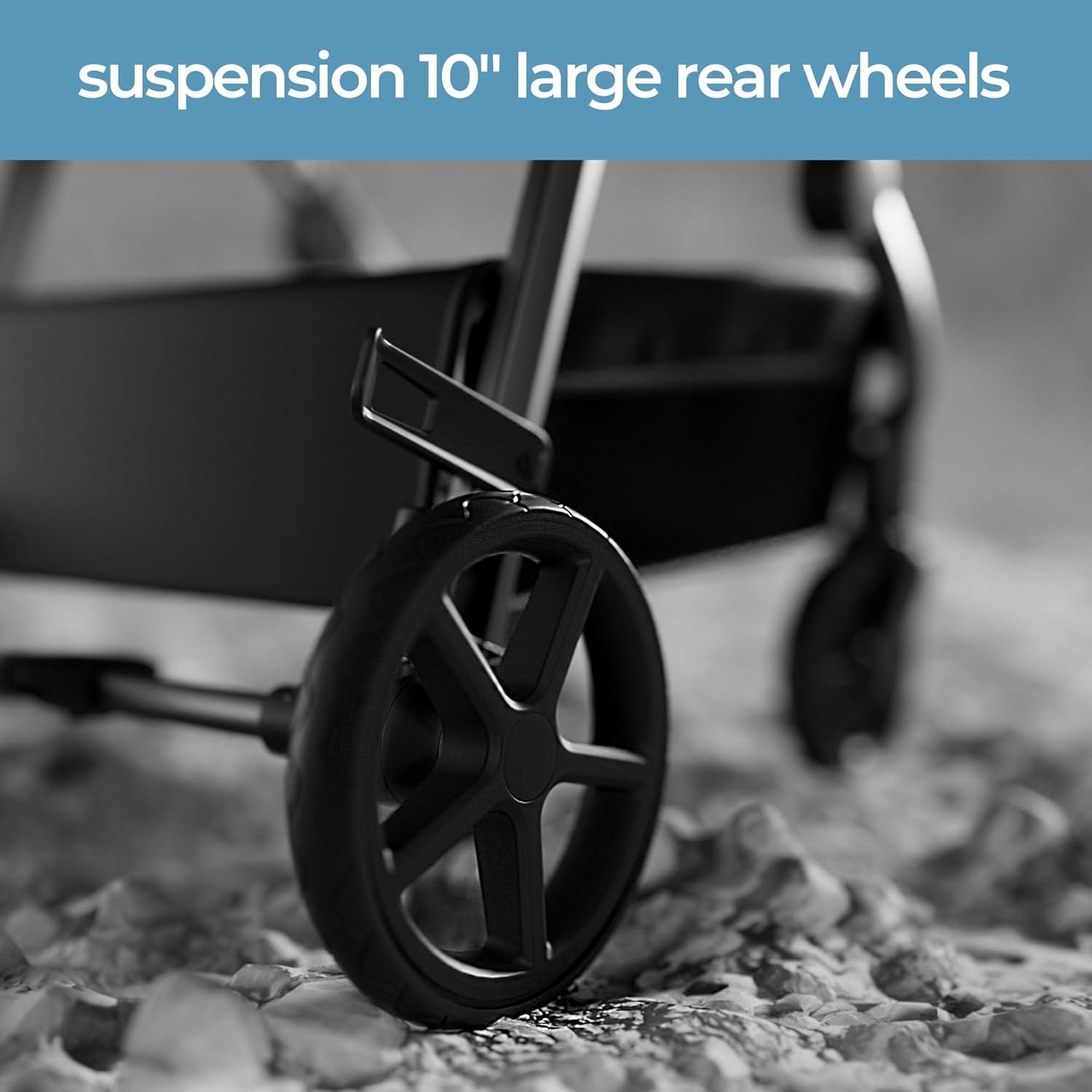 imageMompush Wiz 2 in 1 Baby Stroller with Bassinet Mode Convertible Infant Stroller for Newborn and Toddler with Reversible Seat and Large UPF 50 CanopyBlack