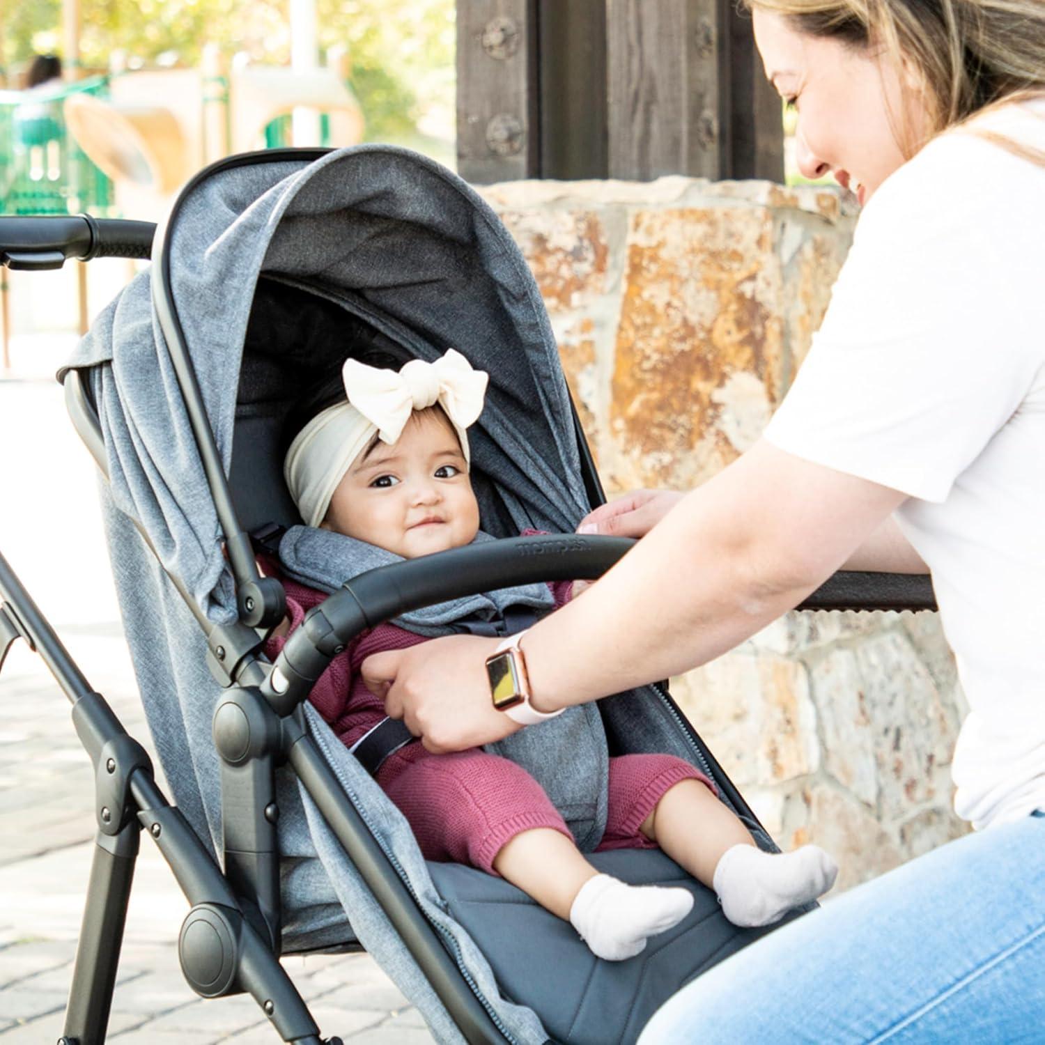 imageMompush Wiz 2 in 1 Baby Stroller with Bassinet Mode Convertible Infant Stroller for Newborn and Toddler with Reversible Seat and Large UPF 50 CanopyGrey