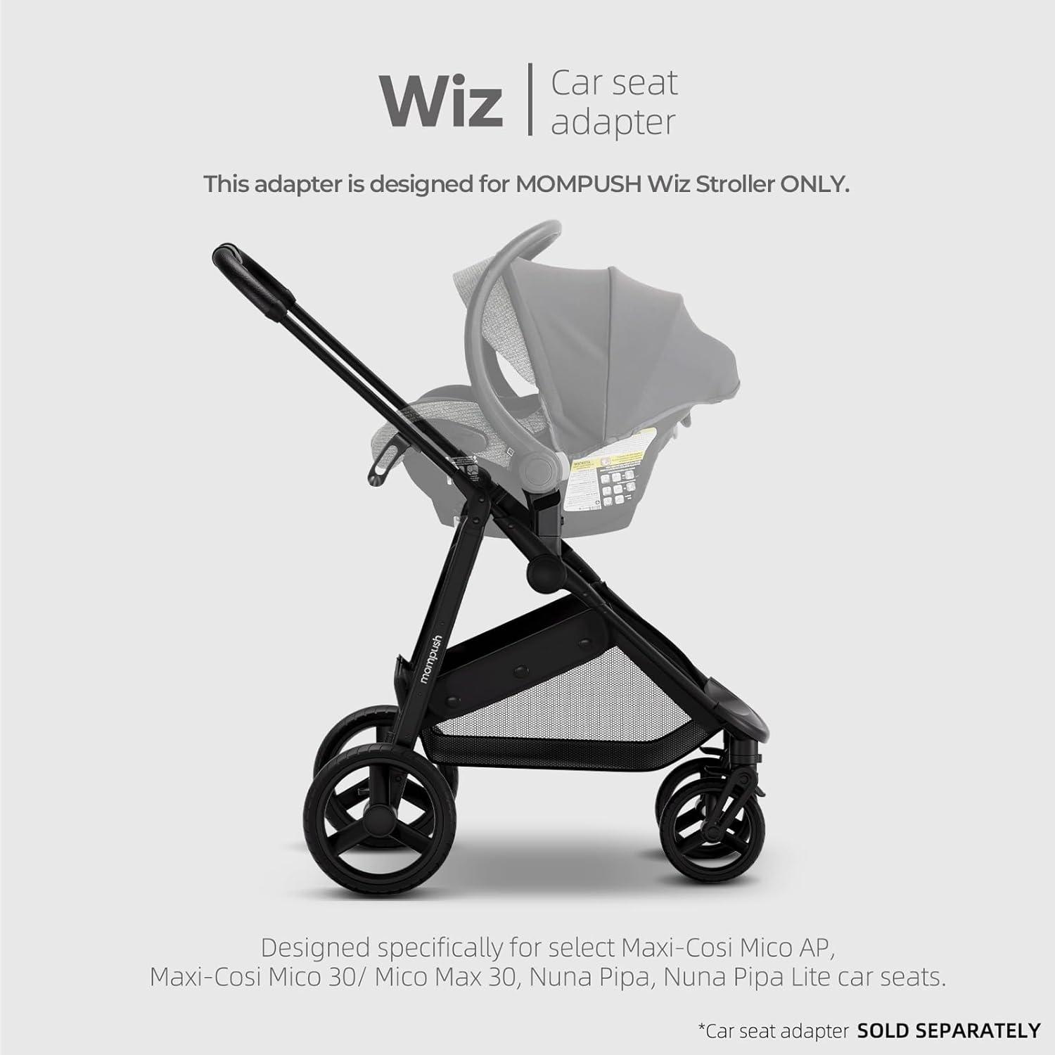 imageMompush Wiz Stroller Car Seat Adapter Connect MaxiCOSI and Nuna Specific Models Car Seat to Mompush Wiz Stroller Only