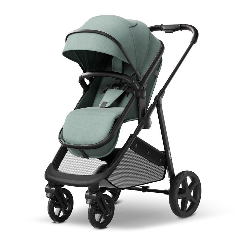 imageMompush Wiz 2 in 1 Baby Stroller with Bassinet Mode Convertible Infant Stroller for Newborn and Toddler with Reversible Seat and Large UPF 50 CanopySage