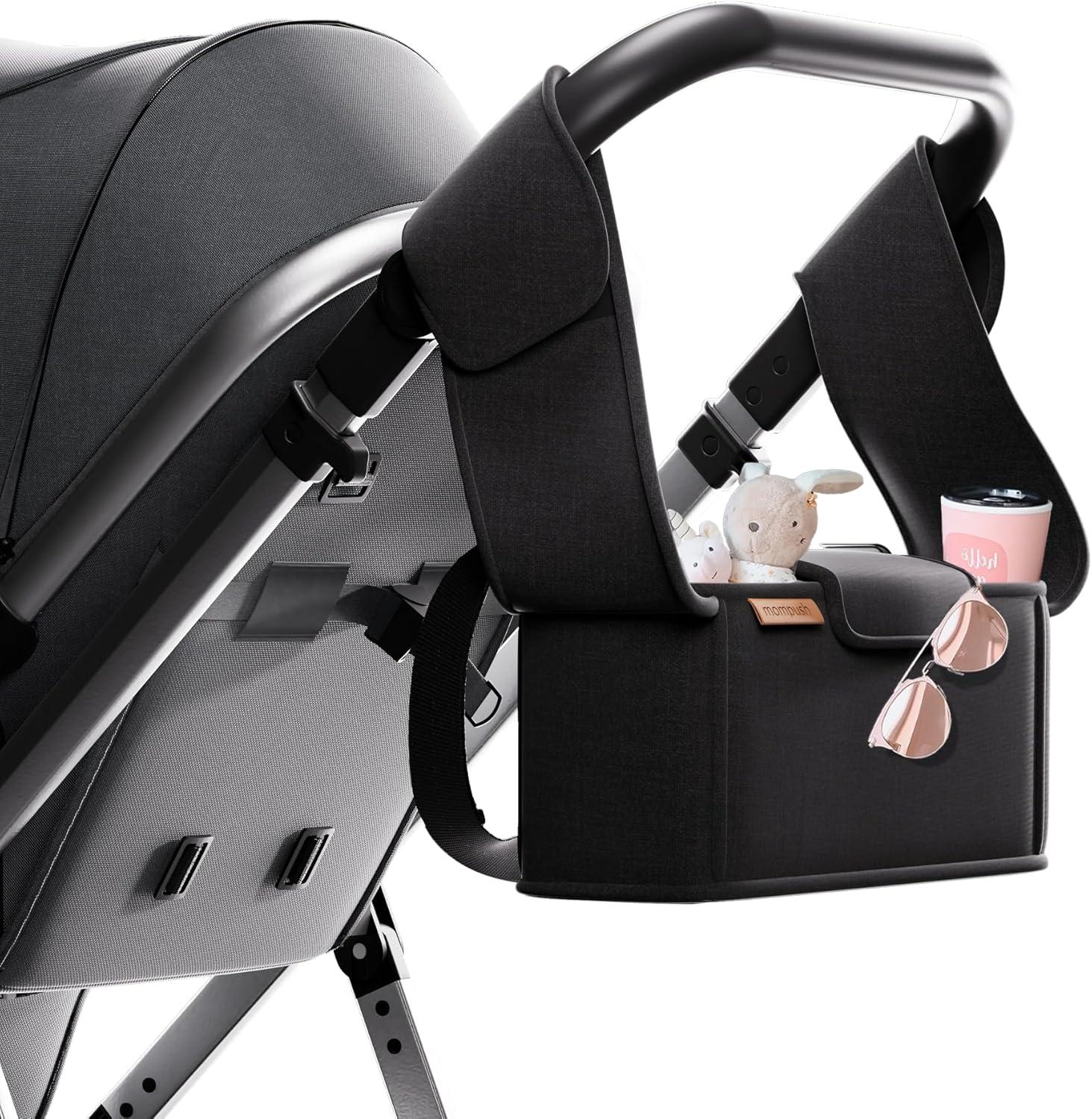 imagemompush Stroller Organizer with Shoulder Strap Large Storage Space and Cup Holder Stroller Accessories Fits for Popular StrollersRectangular
