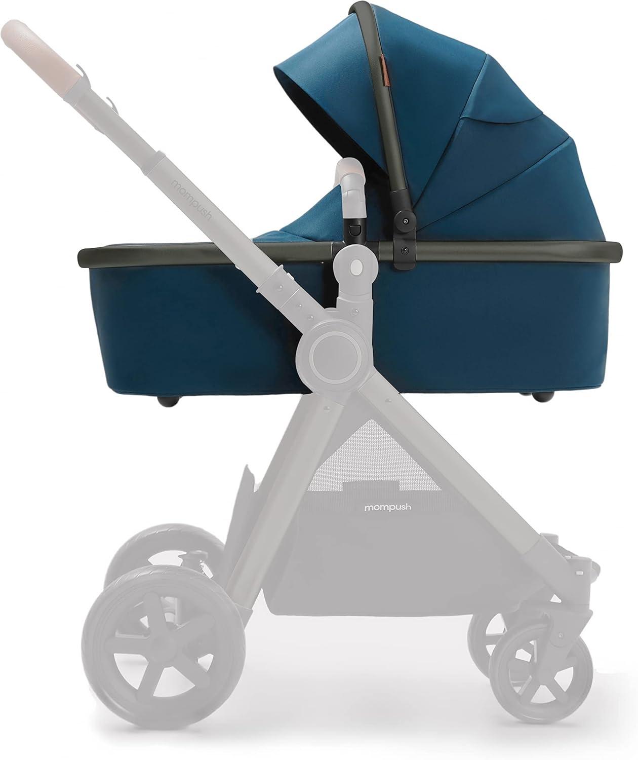 imagemompush Ultimate2 Bassinet Newborn Stroller Accessory Optimal Comfort ampamp Extended Sunhood from Birth to 6 MonthsNavy
