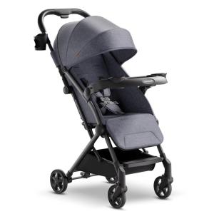 Mompush Lithe V2 Lightweight Travel Stroller, Compact Foldable Baby Stroller with Travel Bag, One-Hand Fold Stroller, Snack Tray, Mechanical Recline Seat, Airplane-Ready, UPF 50+ Canopy & Rain Cover(Grey)