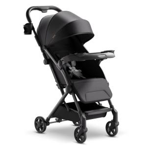 Mompush Lithe V2 Lightweight Travel Stroller, Compact Foldable Baby Stroller with Travel Bag, One-Hand Fold Stroller, Snack Tray, Mechanical Recline Seat, Airplane-Ready, UPF 50+ Canopy & Rain Cover(Black)