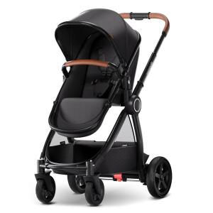 Mompush Ultimate2 Baby Stroller, Premium Convertible Full-Size Stroller for Toddler, Reversible Seat with One Hand Recline Adjustment, Car Seat Adapter Included(Black)