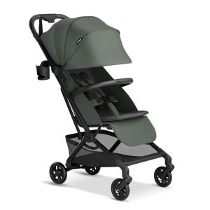 Mompush Velo Lightweight Travel Stroller, Compact & Airplane-Friendly for Baby and Toddler, Lie-Flat Seat, One-Hand Fold, with Leather Bumper Bar, Shoulder Strap, Raincover, Storage Bag & Cup Holder(Aurora Green)