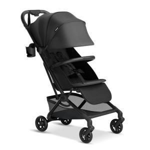 Mompush Velo Lightweight Travel Stroller, Compact & Airplane-Friendly for Baby and Toddler, Lie-Flat Seat, One-Hand Fold, with Leather Bumper Bar, Shoulder Strap, Raincover, Storage Bag & Cup Holder(Charcoal Black)
